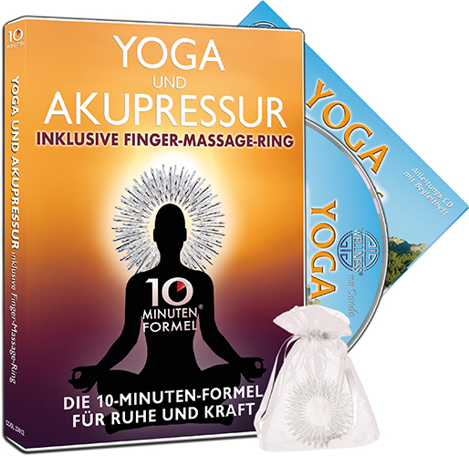 Yoga und Akupressur inklusive Finger-Massage-Ring